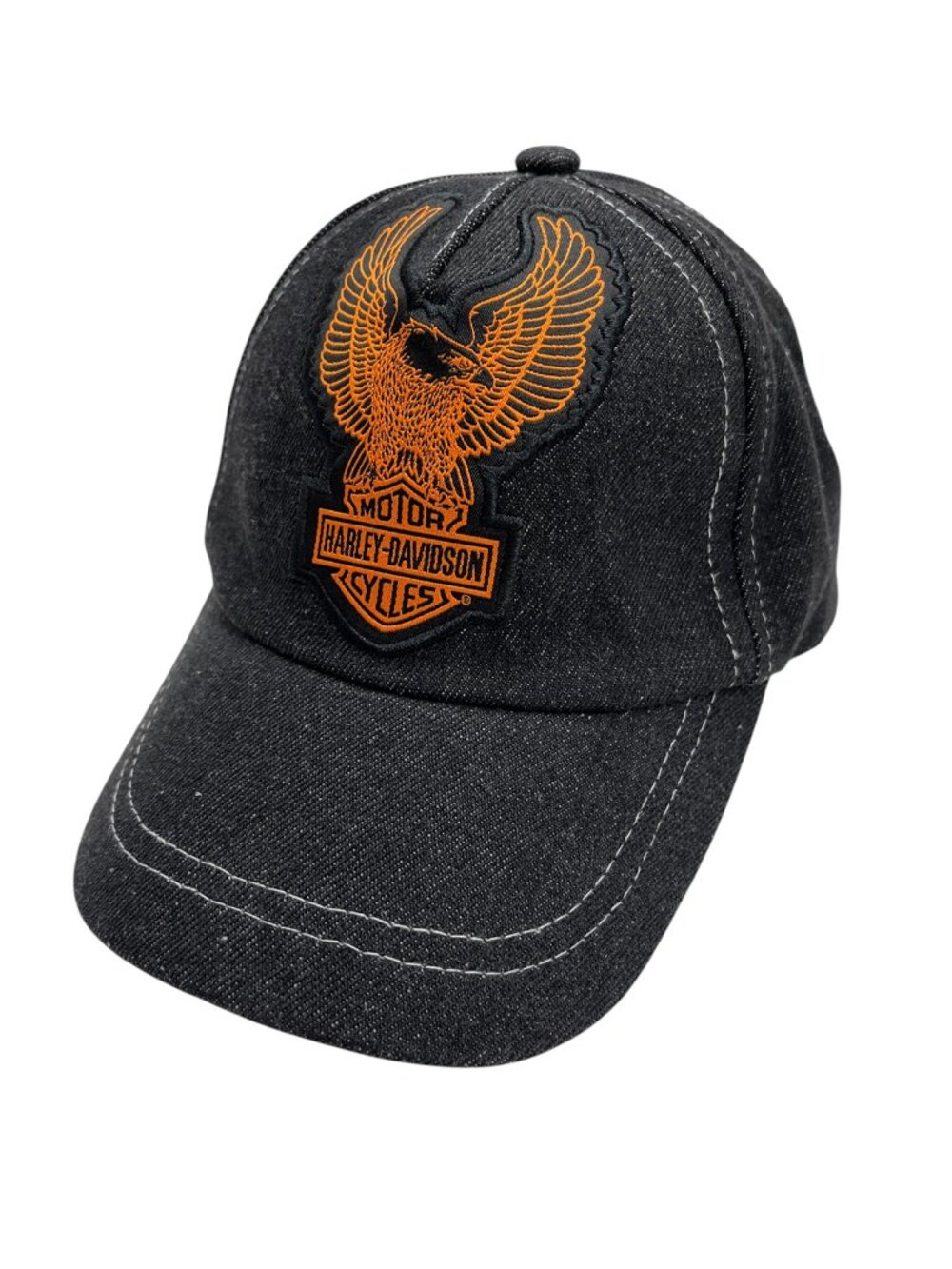 Harley-Davidson Toddler Boy Baseball Cap Black Denim Eagle Graphic Size 2-4T